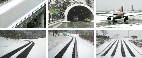 使用道路融雪化冰系統后的效果圖